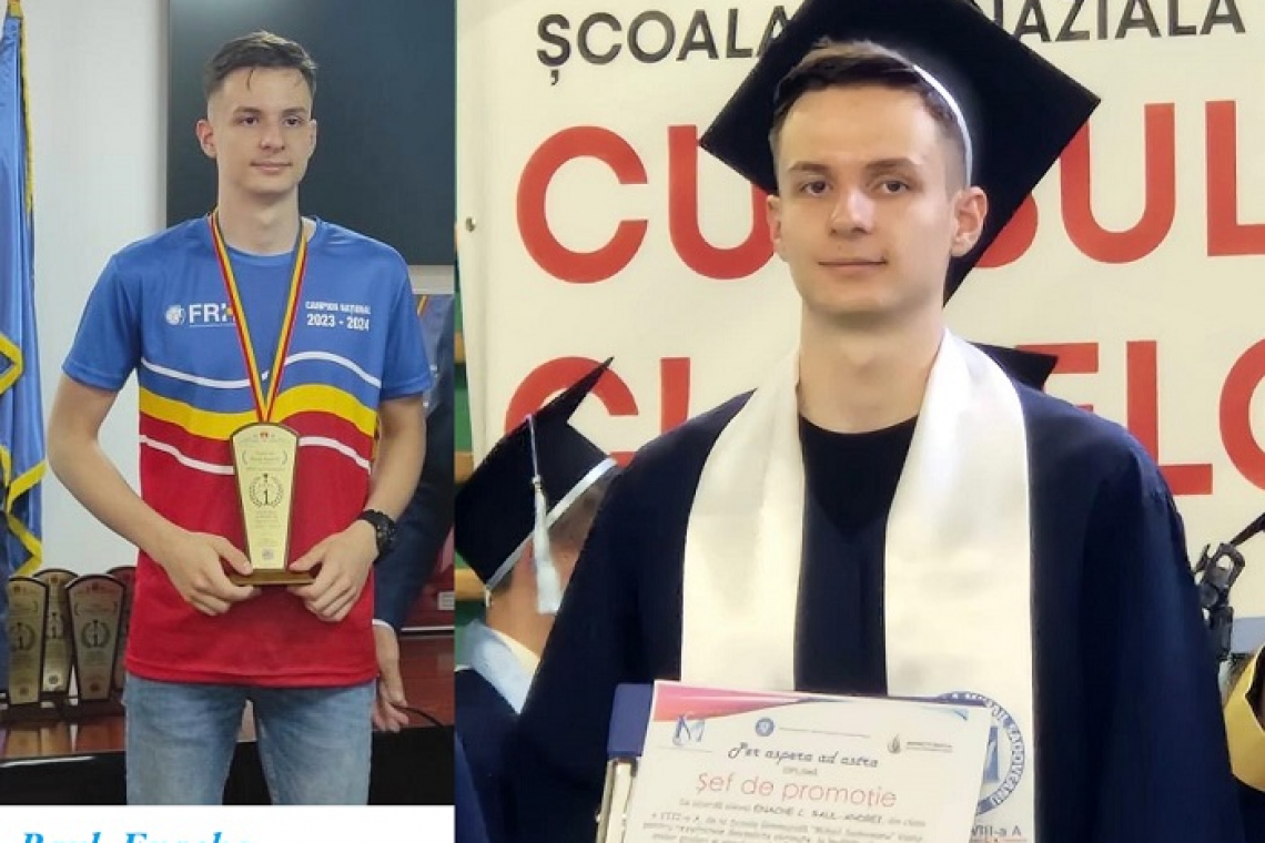 Reportaj cu un campion național, șef de promoție la Școala „Mihail Sadoveanu” Vaslui: „Dacă îți propui obiective mărețe, rezultatele sunt pe măsură!”