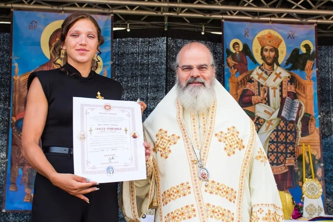O campioană europeană, premiată de Episcopul Ignatie