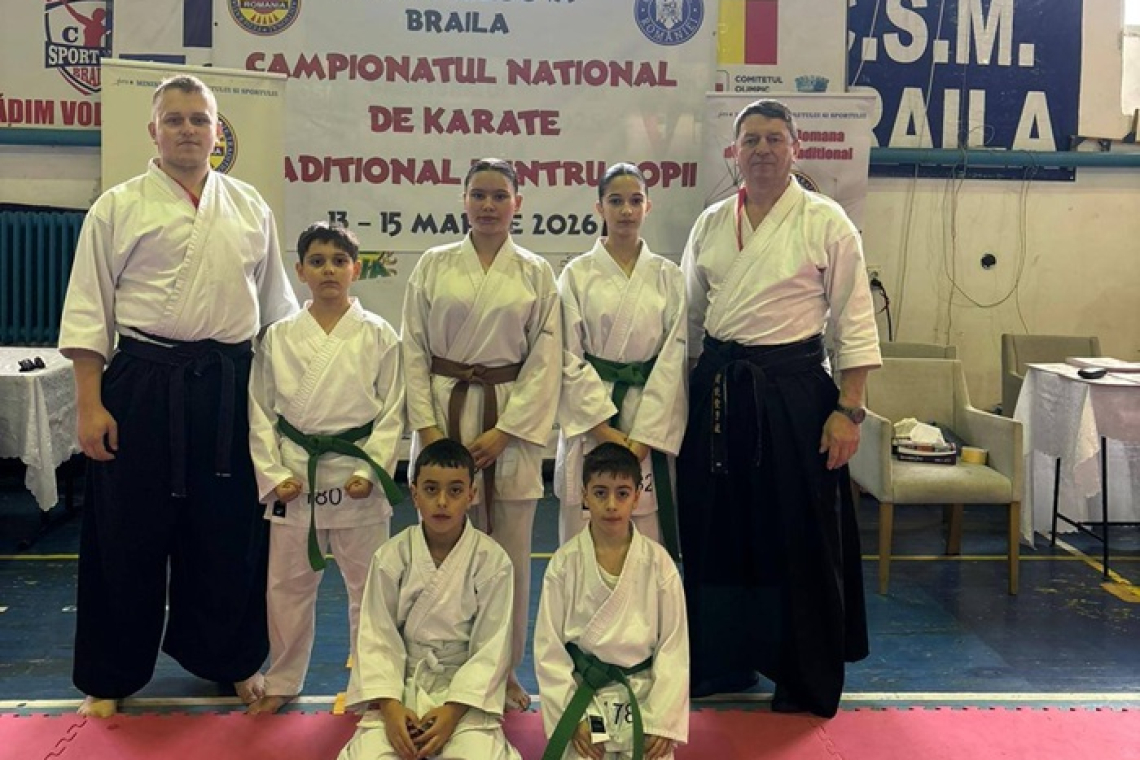 Aur și spectacol pentru Kensei Vaslui la Brăila: tinerii karateka, cu gândul la finala națională