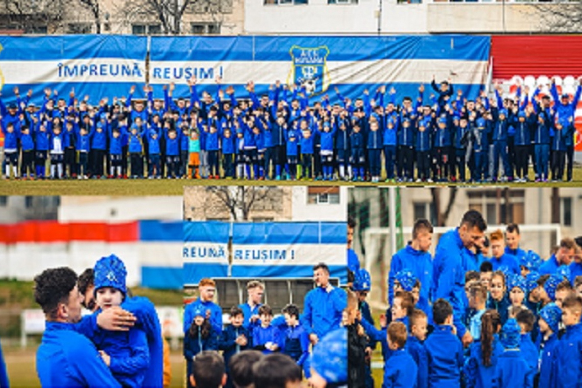 FOTO/ Întâlnire emoționantă între fotbaliștii Hușanei și juniorii clubului