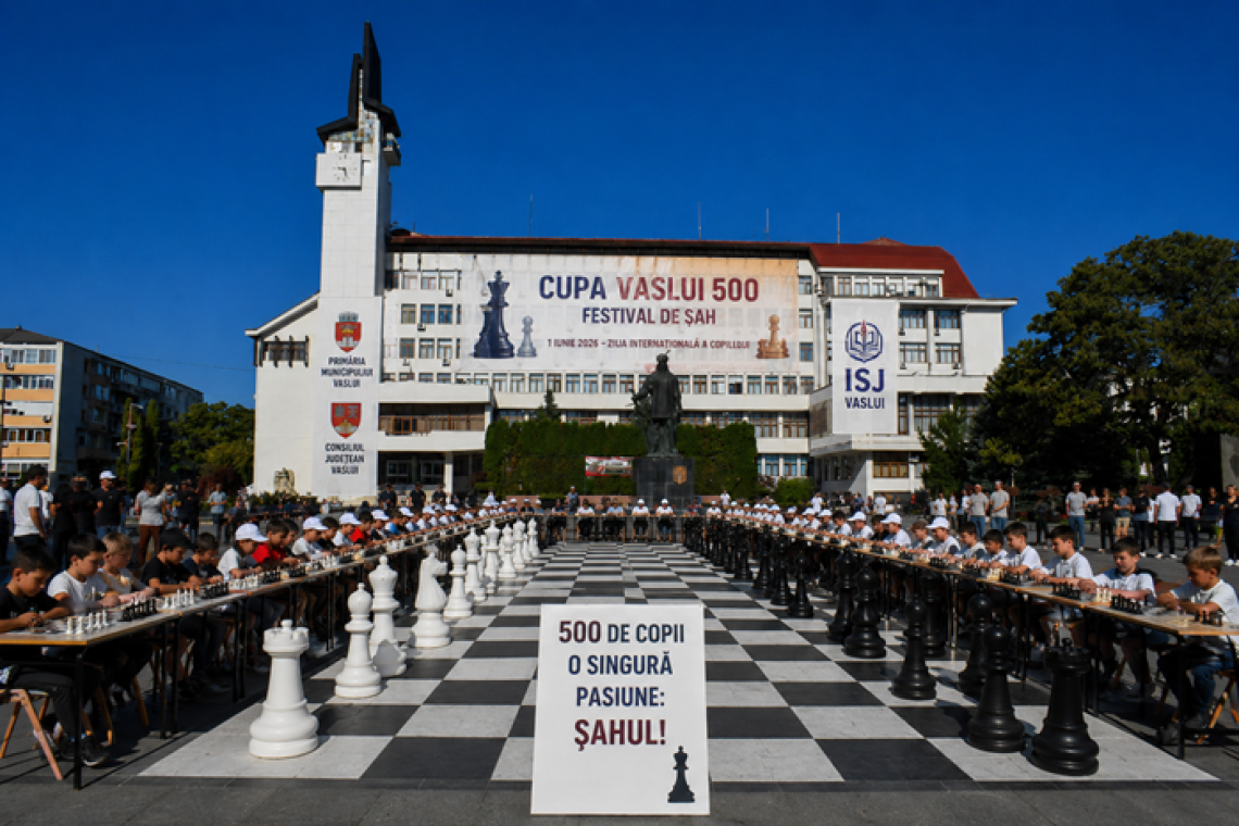 Vasluiul devine capitala șahului de Ziua Copilului! 500 de elevi participă la „Cupa Vaslui 500”